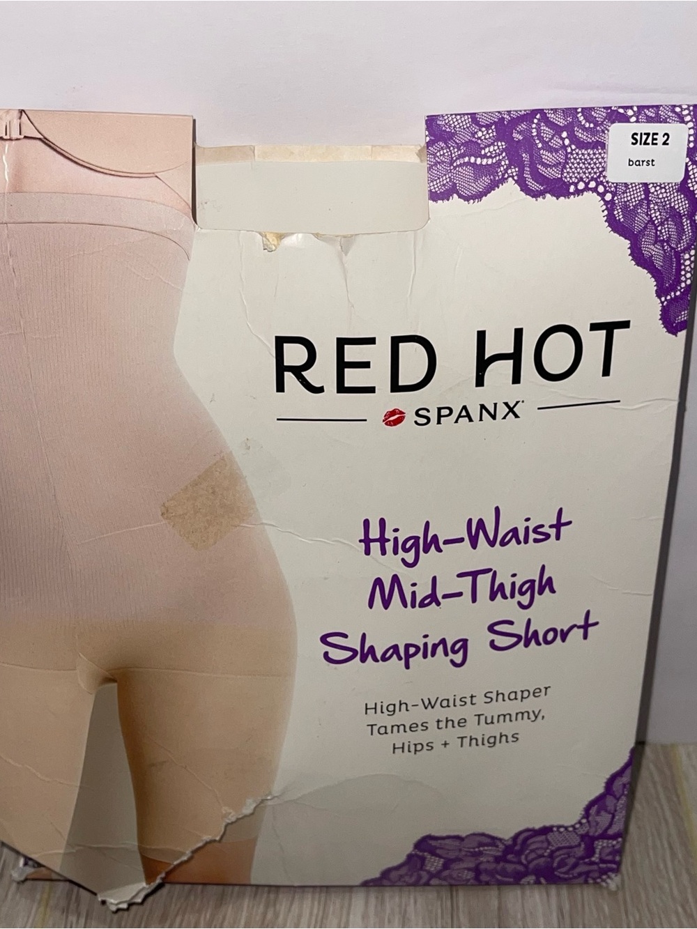 RED HOT HIGH WAISTED SHAPING SHORTS SIZE 2 Barest NEW